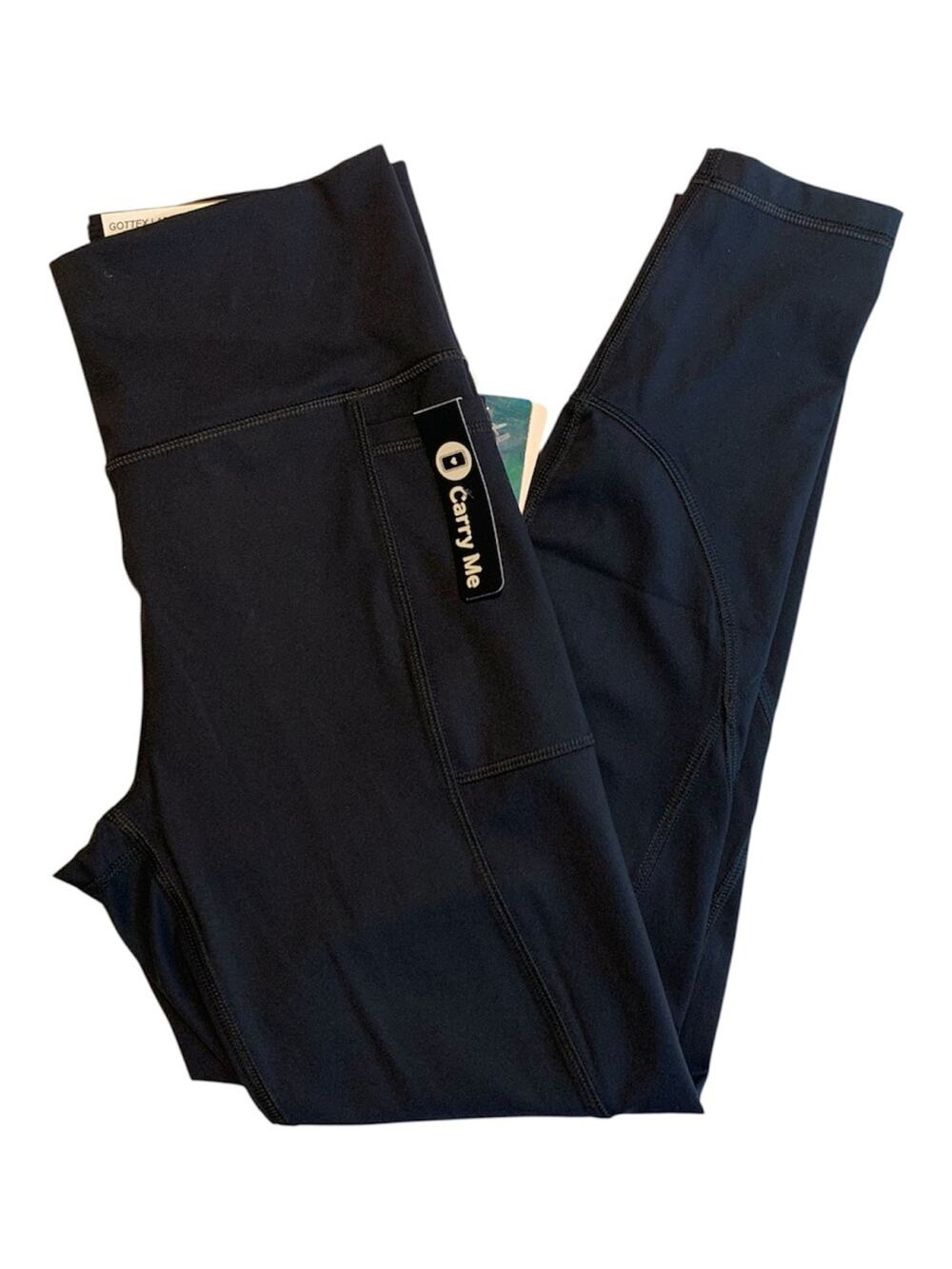NWT Gottex $79 Black Active Leggings Black Size Medium